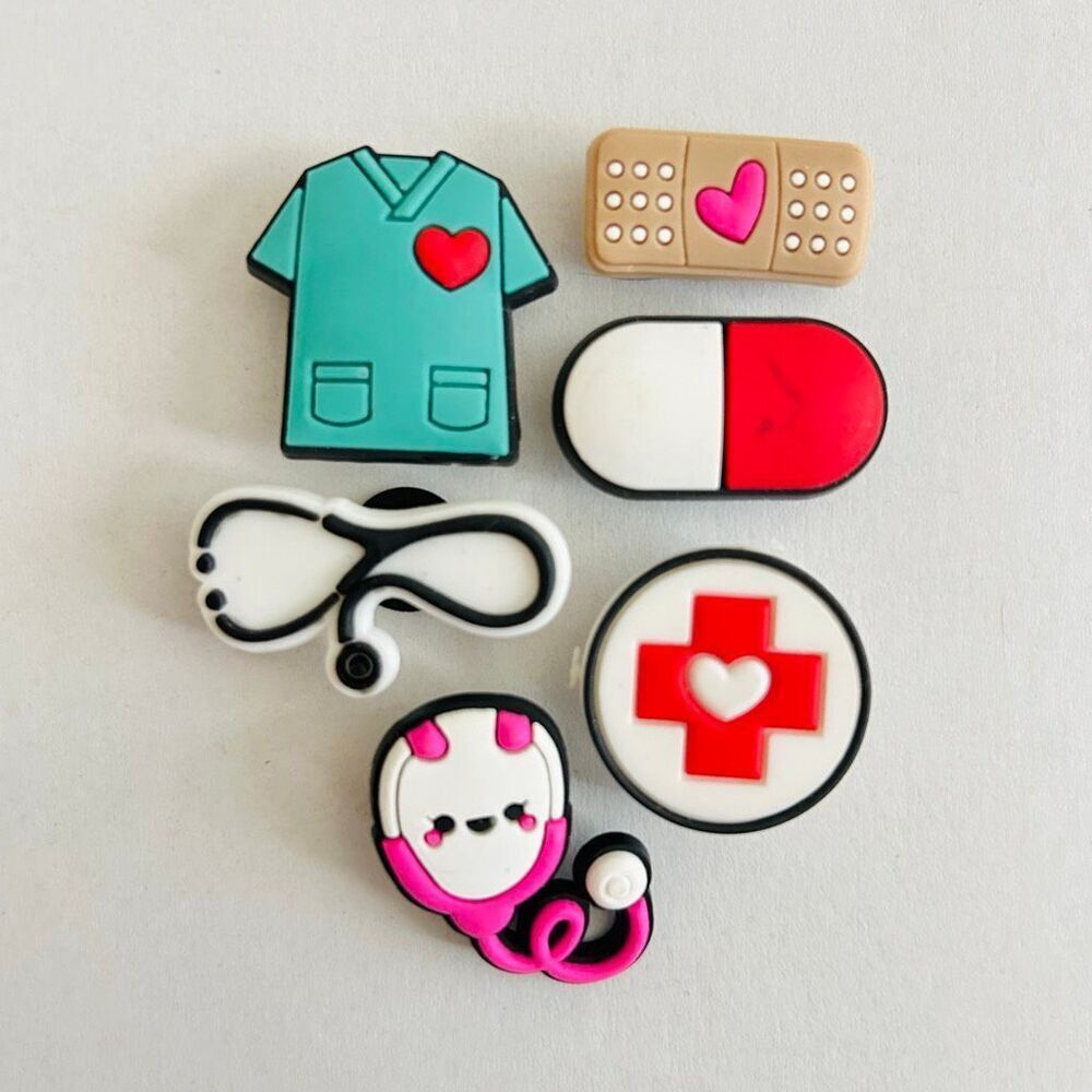3/$15 Set of 6 Health Care Nurse Doctor Croc Charms